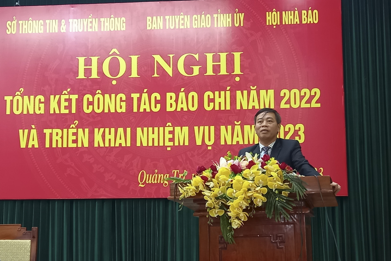 Ph&oacute; B&iacute; thư Thường trực Tỉnh ủy, Chủ tịch HĐND tỉnh Quảng Trị Nguyễn Đăng Quang ph&aacute;t biểu chỉ đạo tại Hội nghị 